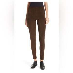 Vince Oak Garance Doré Zip Hem Goat Suede Leggings Pants $945 xs